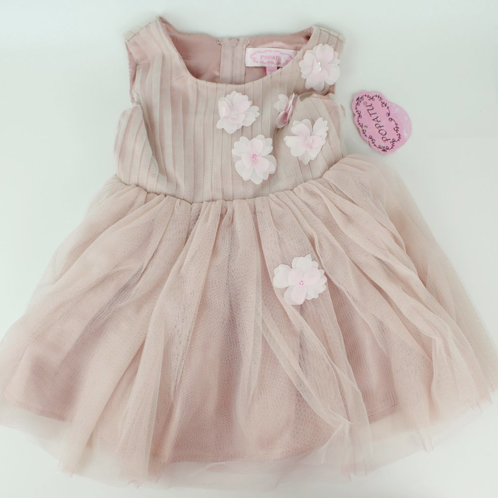 NWT Popatu Floral Satin Tie Dress
